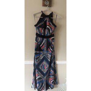 Arthur Galan Womens Size 6 Silk Maxi Dress Multicolor Sleeveless